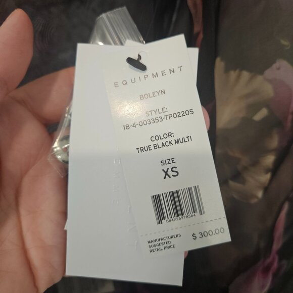 NWT Equipment Femme Boleyn Sheer Silk Floral Blouse Size XS $300 - Picture 6 of 10